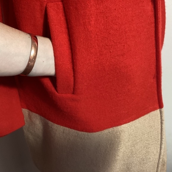 Classic 100% Wool Colorblock Coatigan Jacket Sz S Chic Minimal Sophisticated - Picture 11 of 16